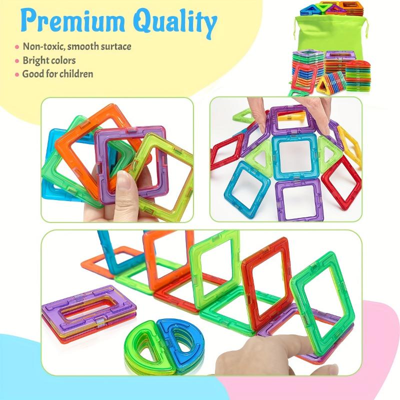 Magnetic Building Blocks DIY Magnets Toys, Big Size STEM Toys Construction Set Toys, Learning Educational Magnet Toys, Magnet Tiles, Random Colors As Birthday, Halloween, Christmas Gift