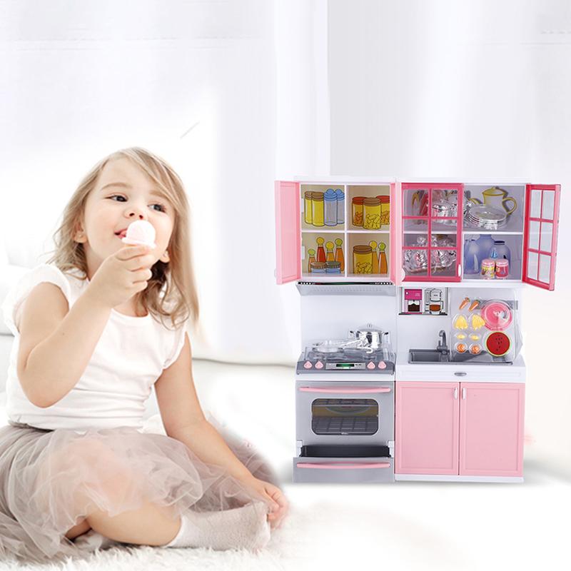 Mini Kitchen Pretend Role Play Toy Set Funny Kitchenware Playing House Gifts for children Girls