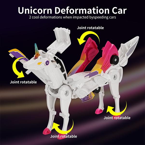 Transform car toys into magical flying horses and unicorns!2Pcs Transforming Car-Robot for Kids, Automatic Deformation of Magnetic Connections.