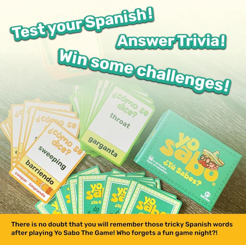 Family Friendly Bilingual Card Game for Game Nights - Hilarious Challenges, Trivia & Spanish Learning Fun for All Ages - Juego de Mesa