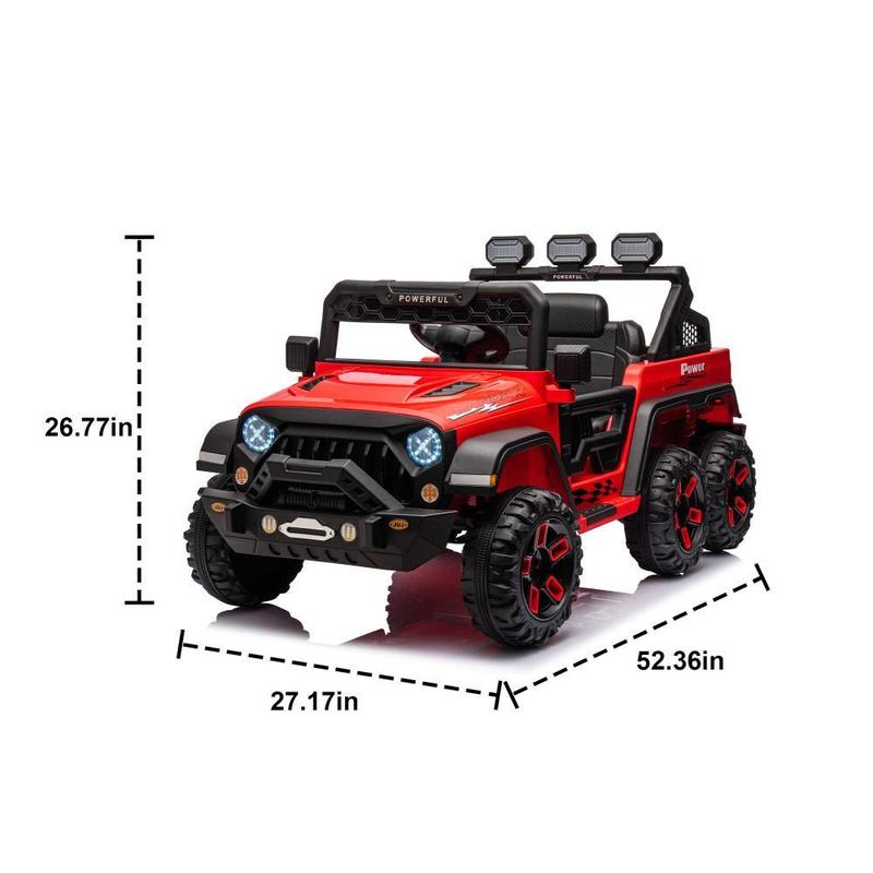 Black White Red 24V Ride On Large PickUp Truck car for Kids,ride On 4WD Toys with Remote Control,Parents Can Assist in Driving,Bluetooth music version,Pickup truck design with spacious storage in the rear,Birthday Christmas Gift, christmas  toys