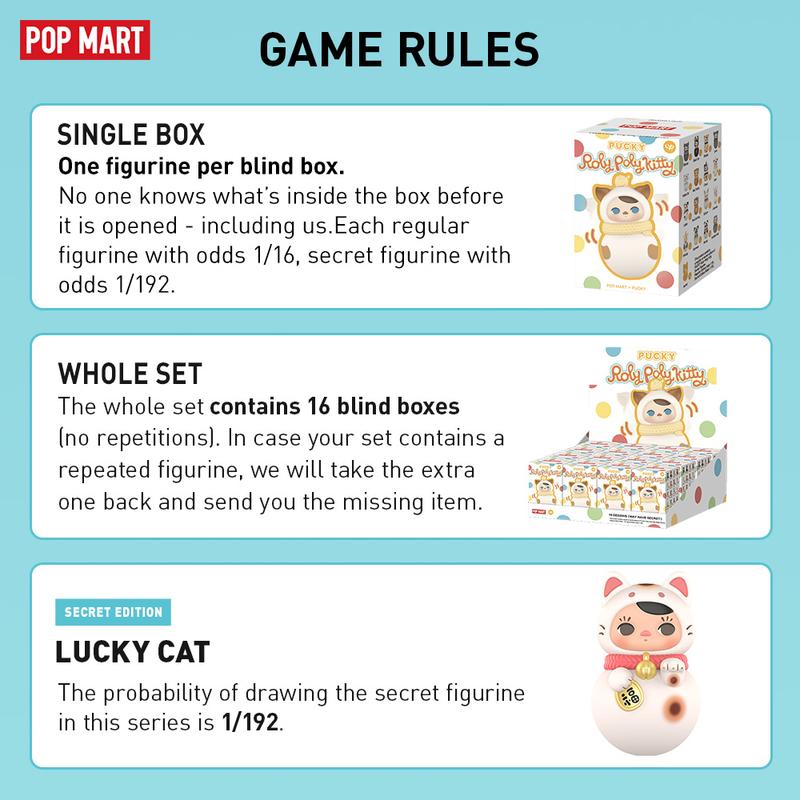 PUCKY Roly-Poly Kitty Series Figures, Blind Box, Mystery Box