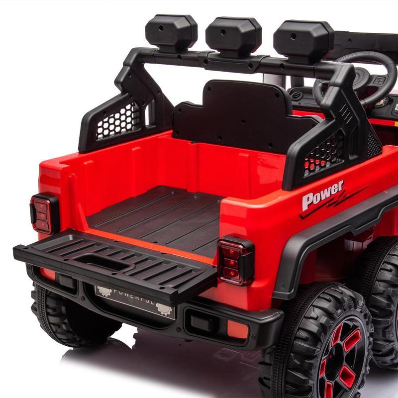 Black White Red 24V Ride On Large PickUp Truck car for Kids,ride On 4WD Toys with Remote Control,Parents Can Assist in Driving,Bluetooth music version,Pickup truck design with spacious storage in the rear,Birthday Christmas Gift, christmas  toys