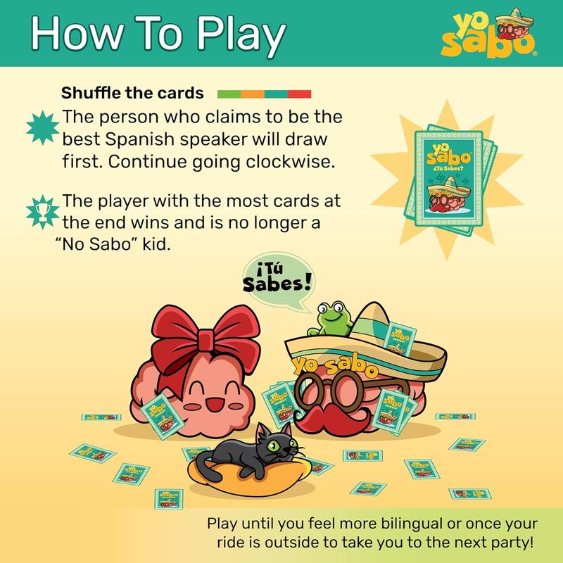 Family Friendly Bilingual Card Game for Game Nights - Hilarious Challenges, Trivia & Spanish Learning Fun for All Ages - Juego de Mesa