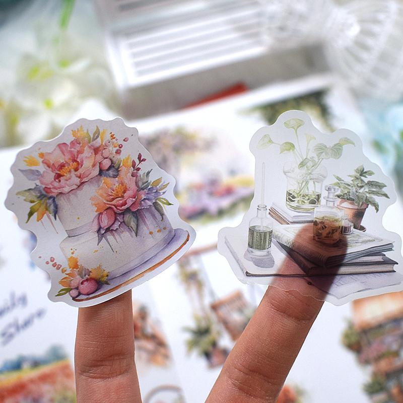 Girl & Flower Pattern Sticker (20 Sheets), DIY Decorative Sticker, Creative Material for Scrapbooking & Journal Making