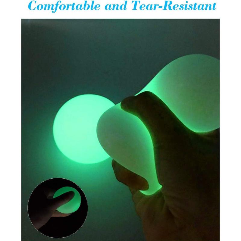 4Pack Lumiballs Glow in The Dark Sticky Balls That Stick to The Ceiling,Stress Balls for Kids and Adults, Dream Balls That Come Back to You