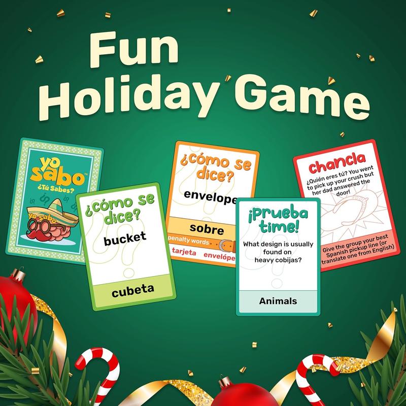 Family Friendly Bilingual Card Game for Game Nights - Hilarious Challenges, Trivia & Spanish Learning Fun for All Ages - Juego de Mesa