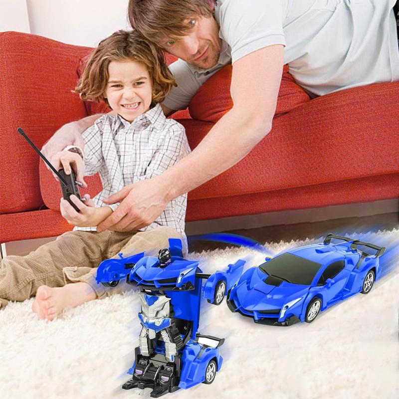 Transform Toys-Remote Control Car,Transform Car Robot Rc Car Deformation Toy for Kids Boys Girls,1:18 Scale Remote Control Transforming Car with One Button Transformation-Blue