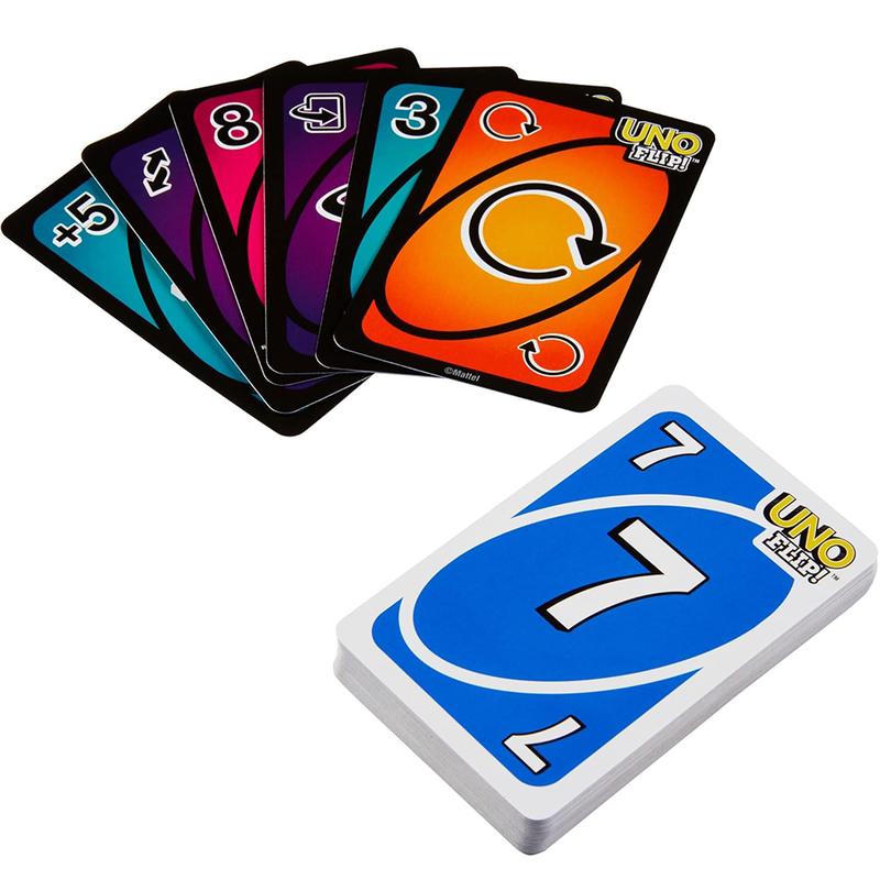 UNO FLIP! Family Card Game, with 112 Cards in a Sturdy Storage Tin, Makes a Great Game for 7 Year Olds and Up