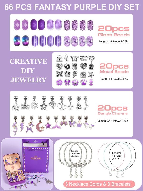 Cute Mermaid Themed Beading Kit, Including Beads, Charms, Elastic Thread, Lobster Clasps, Jump Rings, Beading Kit for Bracelet Making