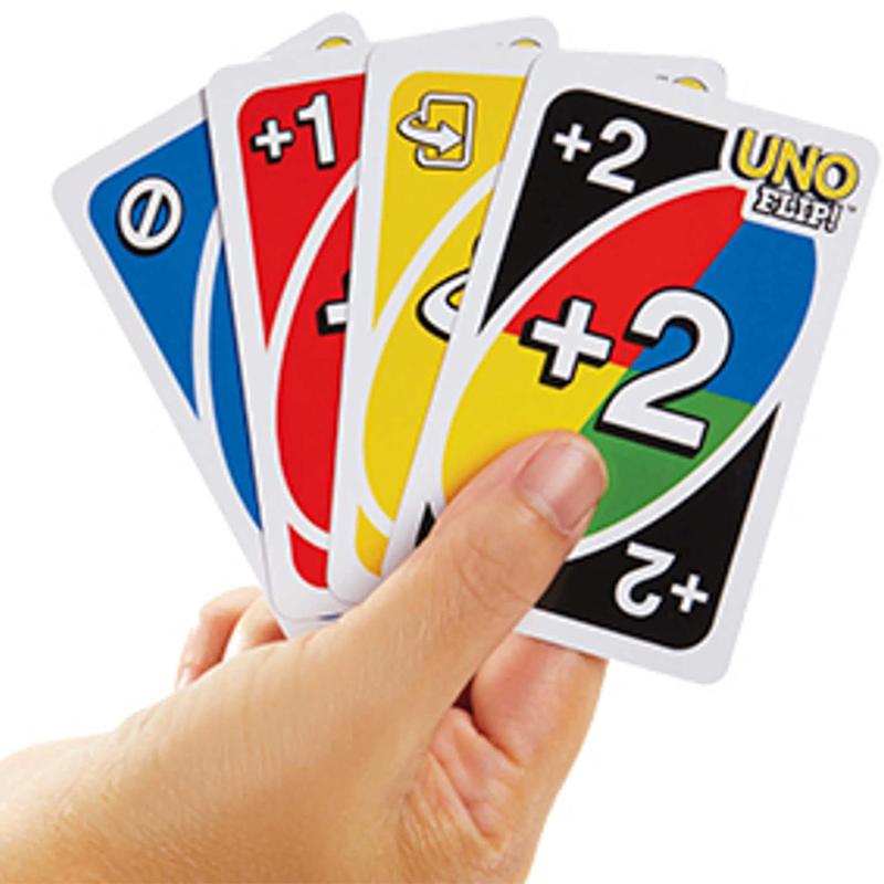 UNO FLIP! Family Card Game, with 112 Cards in a Sturdy Storage Tin, Makes a Great Game for 7 Year Olds and Up