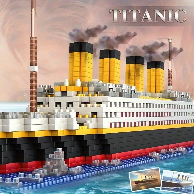 Titanic Mini Building Blocks - DIY Assembled Boat Model with Difficult Building Blocks, Cruise Ornaments, Educational Handmade Model Toy for Easter, Christmas, Halloween Gift