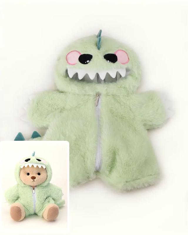 Getahug Furry Dino Bear | Handmade Jointed Teddy Bear Gift | Green and Pink Furry Dinosaurs Bear | Birthday Gifts for Boys and Girls | 12inches