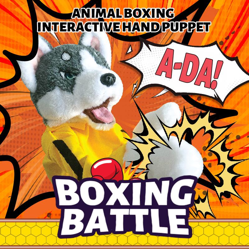 Fighting Boxing Dog Hand Puppet Toy for Kids, Boxing Husky Dog Hand Puppet, Game Plush Toy, Electric Tricky Interactive Plush Toy