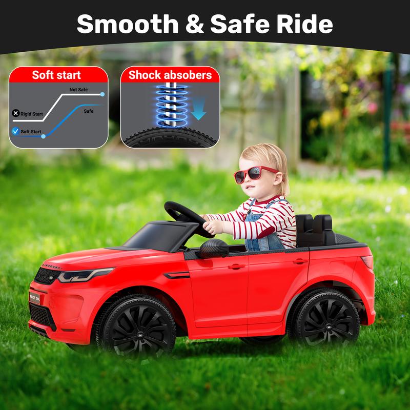 ANPABO 12V Land Rover Licensed Kids Electric Car with Remote Control, Music Player, LED Light, 1 Seater , Ideal Gift for Boys and Girls