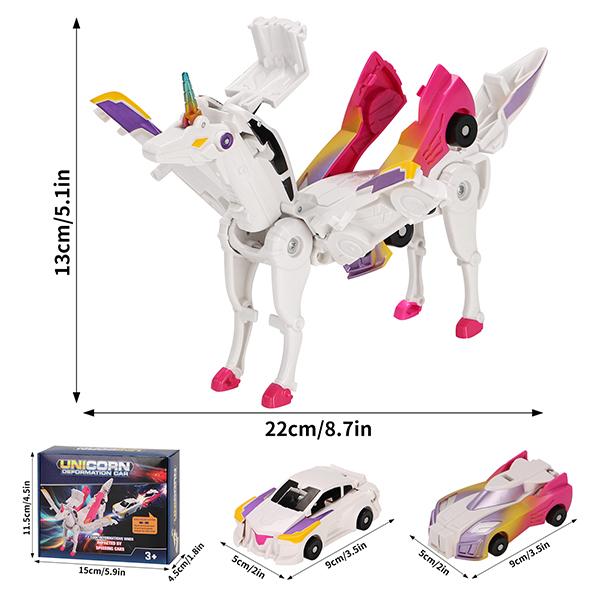 Transform car toys into magical flying horses and unicorns!2Pcs Transforming Car-Robot for Kids, Automatic Deformation of Magnetic Connections.