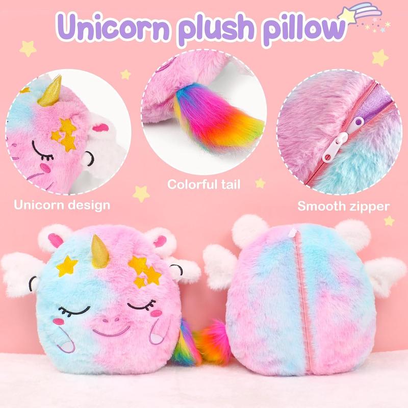 Christmas gift Rainbow Plush Unicorn Stuffed Animal & Hoodie - Soft Pillow, 2-in-1 Gift for Girls Kids Toys, Birthday Gift for Toddlers Girls 3-8+ Years Old