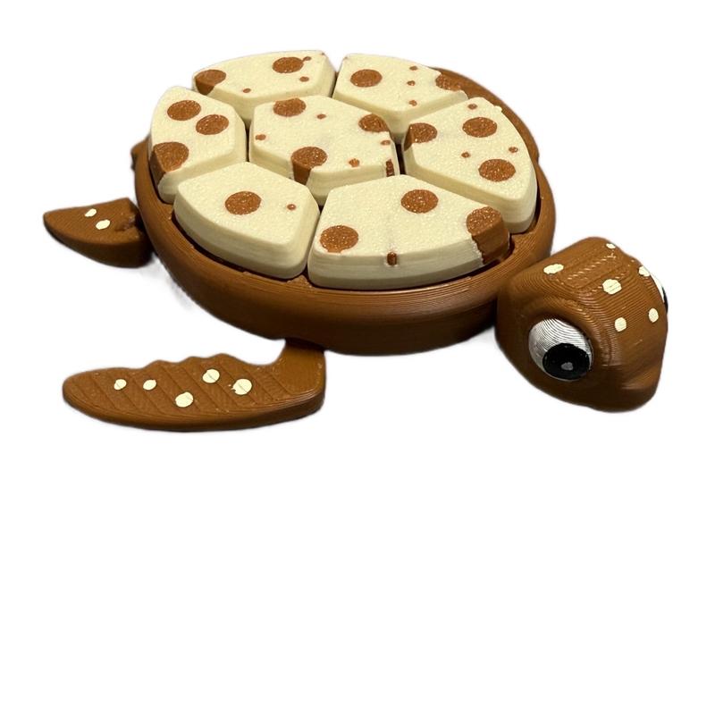 Turtle Fidget Clickers - 6 Clickable Buttons - Gingerbread and Snack Cake Variations - Stress Relief Figure