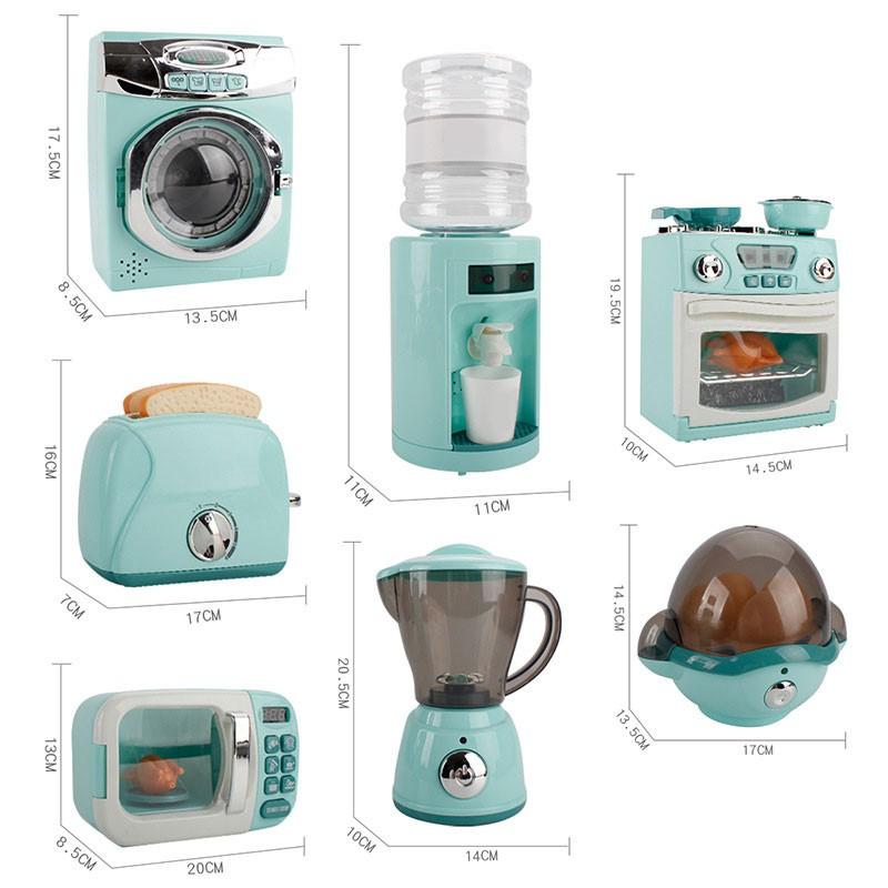 Kitchen Home Appliances Toy Kids Pretend Play Set Household Coffee Maker Mixer Toaster Vacuum Cleaner Playset for Children Gifts