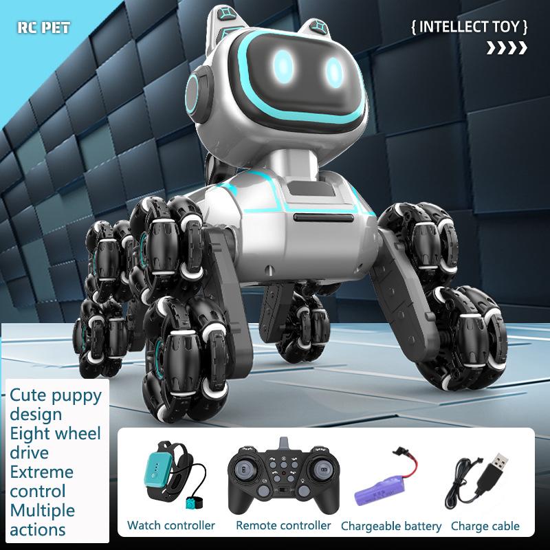 New remote-controlled car eight wheel stunt mechanical dog intelligent sensing robot children's electronic pet dog toy