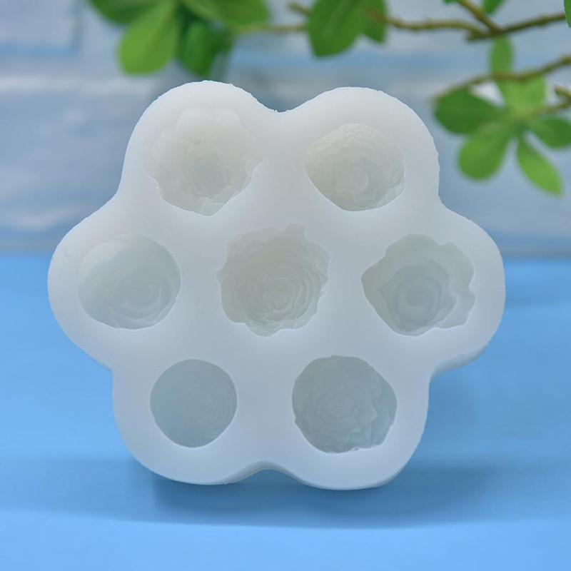 Flower Shaped Silicone Mold, 1 Count 7 Hole Flower Shaped Soap Mold, DIY Candle Mold, Soap Making Mold, Candle Making Tool