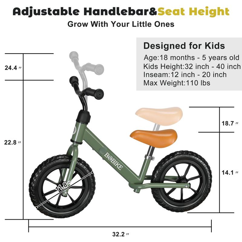 Toddler Balance Bike Christmas Toys for 2 to 5 Year Old Girls Boys Adjustable Seat and Handlebar No-Pedal Training Outdoor Bike Best Gifts for Kids