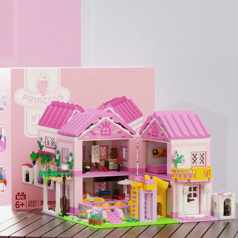 Friends House Building Sets, Villa House Building Blocks Toy，at Home Alone Building Toys for Girls, 1523 Pieces Mini Bricks construction pvc free