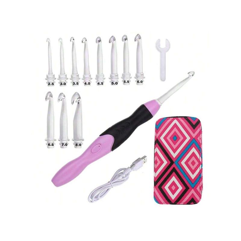 Emotional Comfort Heals The Heart Lighted Crochet Hooks Set - 11 Sizes Light Up Crochet Hooks with Case, Rechargeable Crochet Hook with Light,2.5mm To 8mm