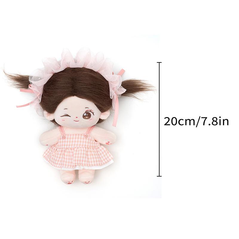 CALEMBOU  Plush Doll,7.8in Cute Cotton Doll with Skeleton Anime Plushies Soft Stuffed Dress Up Doll Kawaii Toys Gifts