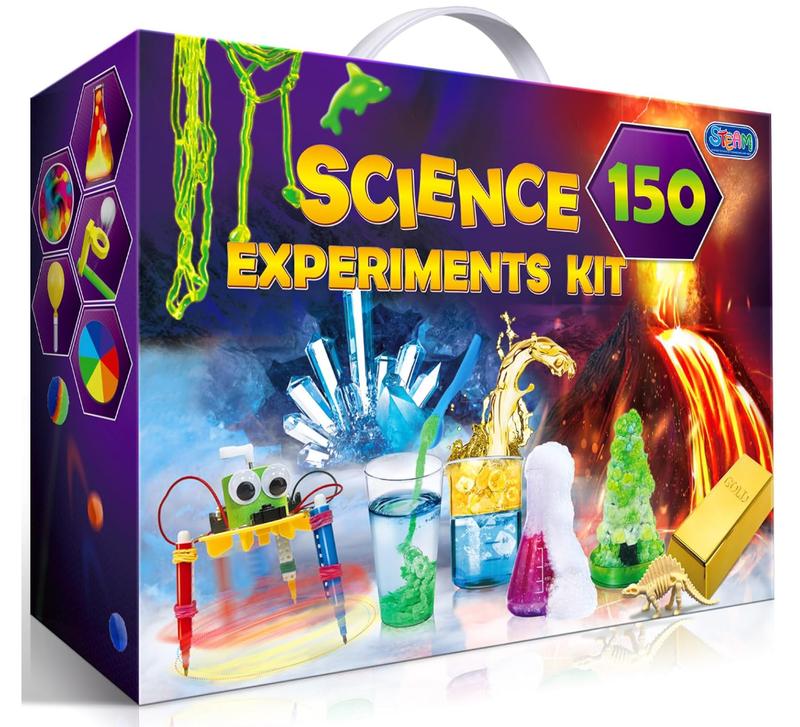 [Christmas kid gift]150 Experiments Science Kits for Kids, S.T.E.M Project Educational Toys for Boys Girls Birthday Gifts Ideas, Volcano, Chemistry Lab Scientific Tools Scientist Set