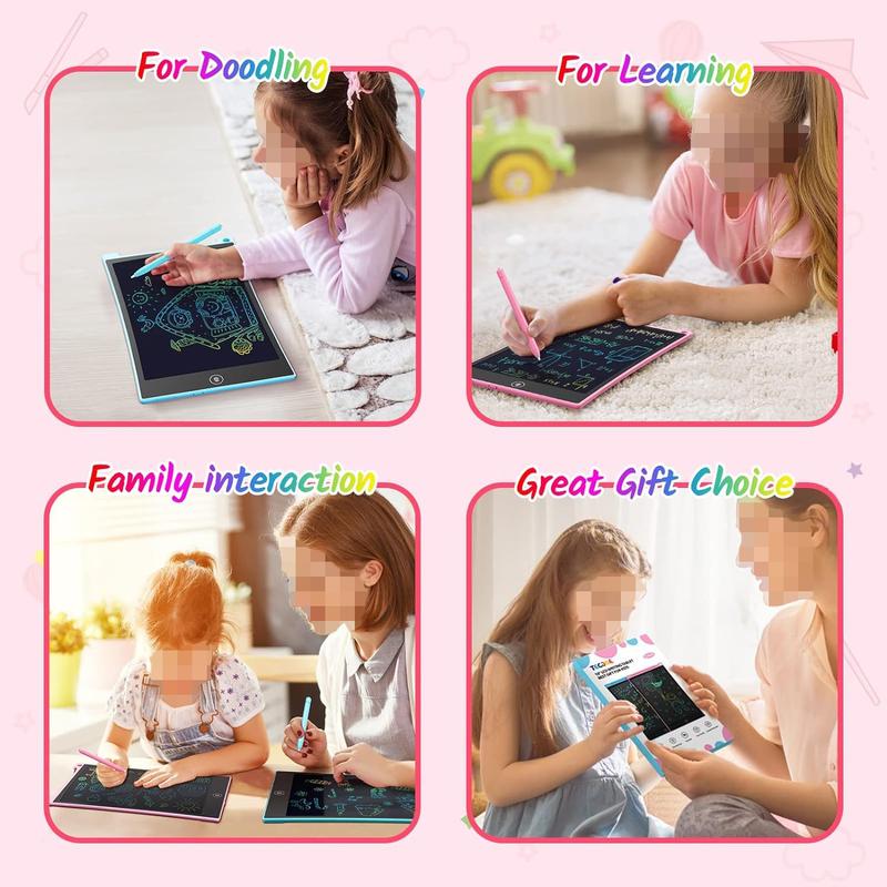 2 Pack 10 Inch LCD Writing Tablet Colorful Doodle Board Drawing Tablet for Kids, Kids Travel Learning Toys Christmas Birthday Gifts for 4 5 6 Year Old Boys and Girls