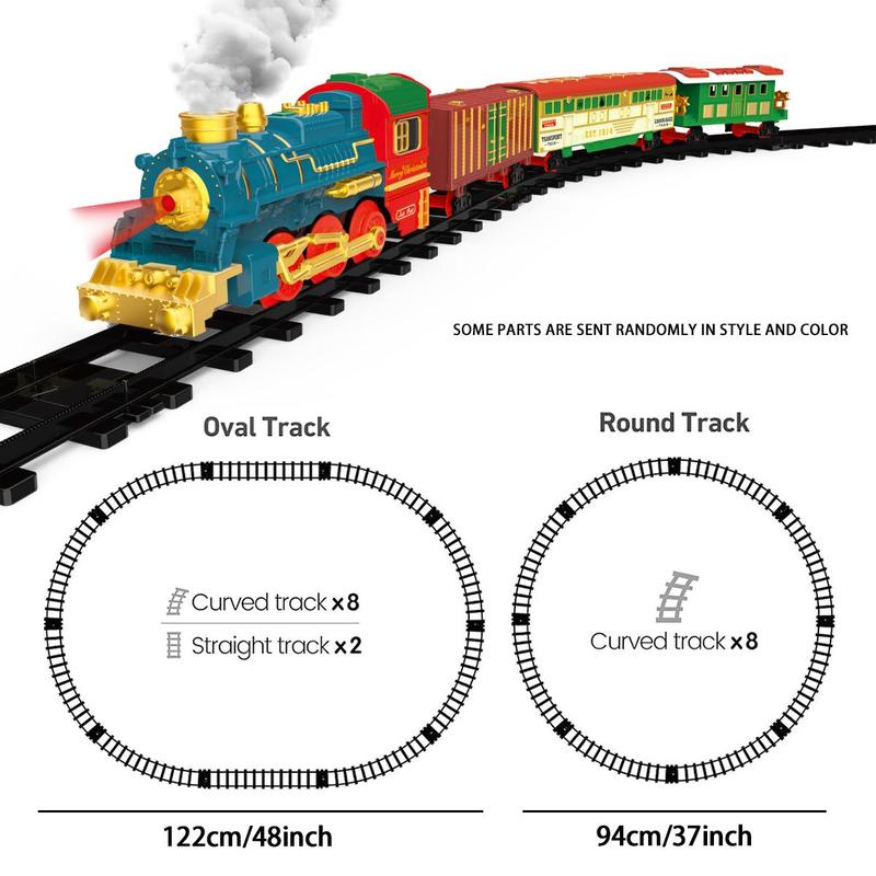 Electric Train Track Set, 1 Set Classic Steam Train with Sound & Light, Track Train Toy for Boys & Girls, Birthday Gift for Kids