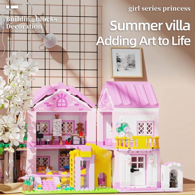 Friends House Building Sets, Villa House Building Blocks Toy，at Home Alone Building Toys for Girls, 1523 Pieces Mini Bricks construction pvc free