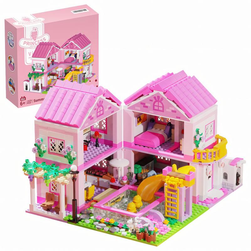 Friends House Building Sets, Villa House Building Blocks Toy，at Home Alone Building Toys for Girls, 1523 Pieces Mini Bricks construction pvc free