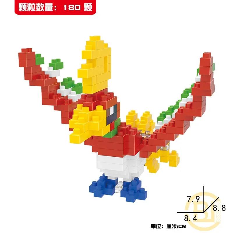 DIY Poke.mon Blocks Small Cartoon Mini Building Block Pikach Charizard Eevee Mewtwo Anime Assemble Action Model Dolls Toys