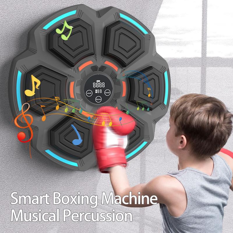 2024 New Music Boxing Machine with Two Pairs of Gloves, Upgraded 2.0 Smart Bluetooth Music Boxing Parent-Child Games, Wall-Mounted Exercise Equipment for Home