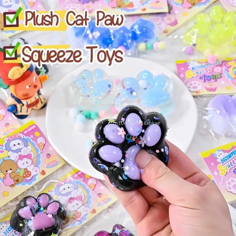 Kawaii cat paw sticky toy silicone slow rebound pinch pressure release toy