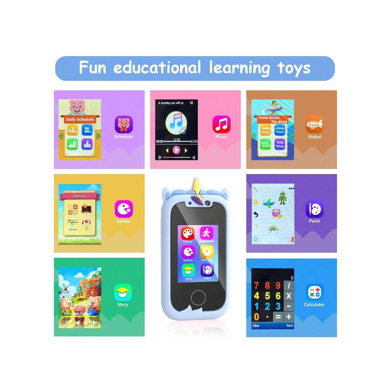 <Christmas Sale>Smart Phone For Kids & 3 -7 Year Old Boys Toys Unicorns Gifts Touchscreen Learning Toy Birthday Gifts