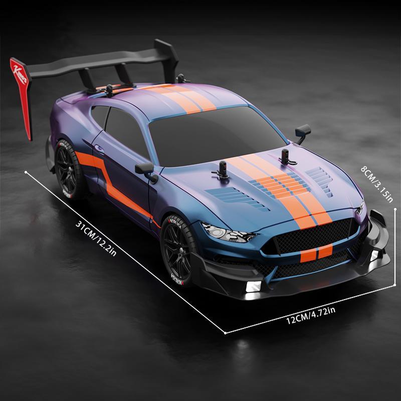 High Speed Drift Car, Wireless Remote Control Four-wheel Drive Power, High-brightness LED Headlights, Anti-collision PVC Stretch Car Shell, Racing Car Easy to Control, No-darkness Passion Competition Car