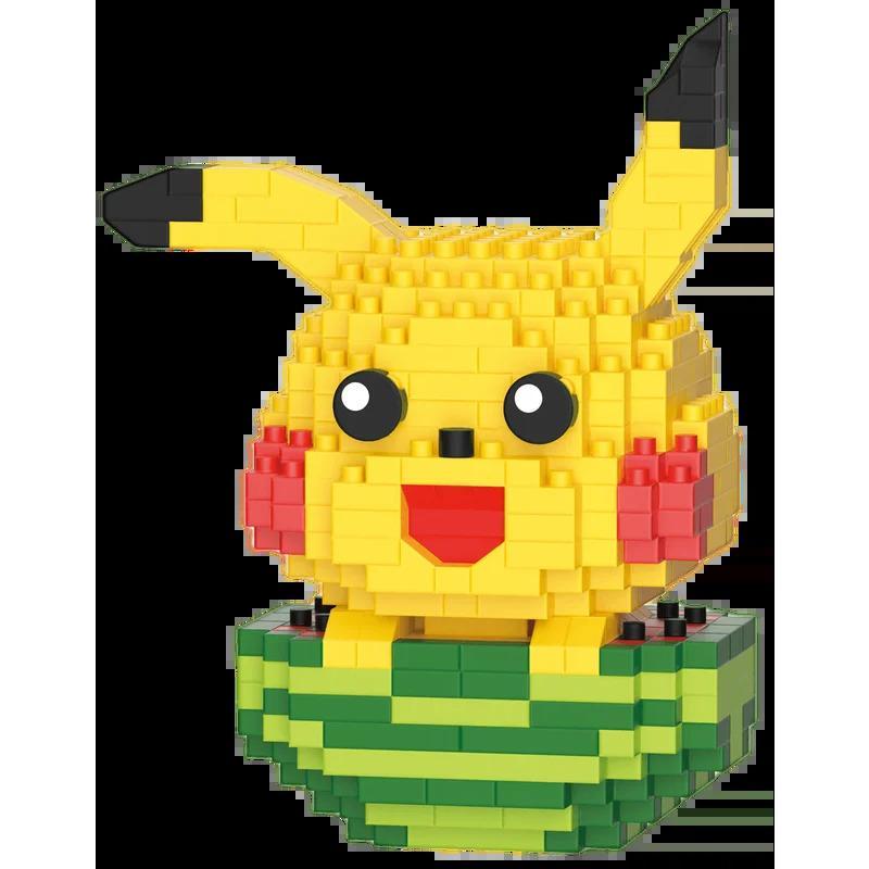 DIY Poke.mon Blocks Small Cartoon Mini Building Block Pikach Charizard Eevee Mewtwo Anime Assemble Action Model Dolls Toys