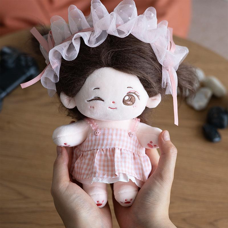 CALEMBOU  Plush Doll,7.8in Cute Cotton Doll with Skeleton Anime Plushies Soft Stuffed Dress Up Doll Kawaii Toys Gifts