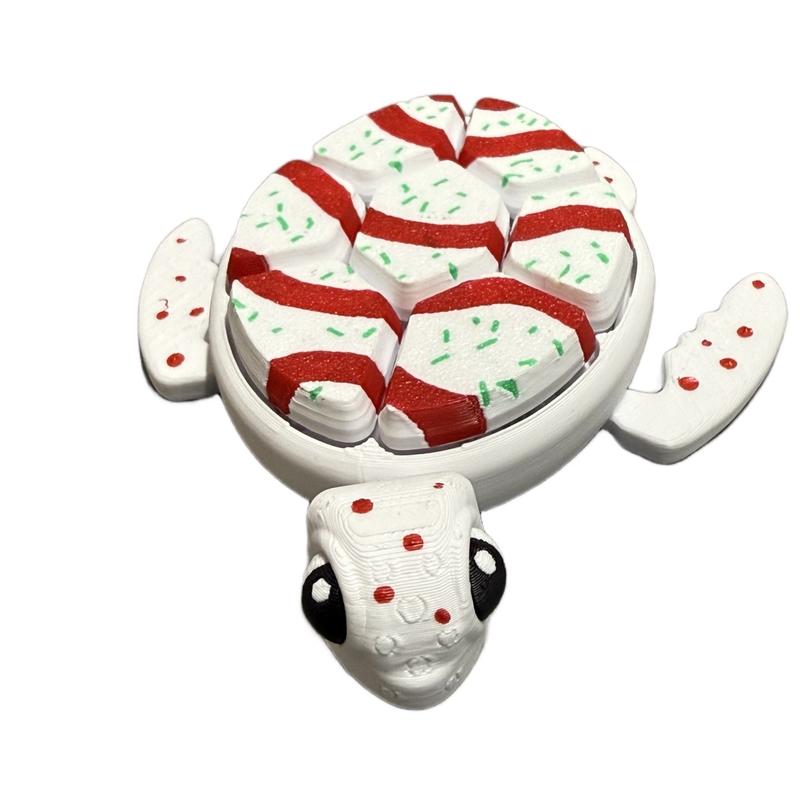 Turtle Fidget Clickers - 6 Clickable Buttons - Gingerbread and Snack Cake Variations - Stress Relief Figure