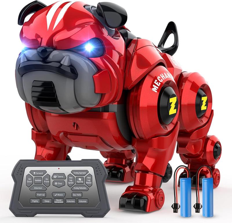 Robot Dog for Kids, Remote Control Robot Rechargeable Programing Stunt Robo Dog with Sing, Dance, Touch Function, Robotic Dog Toy for Boys Ages 5 6 7 8 9 10+ Birthday Gifts, Red