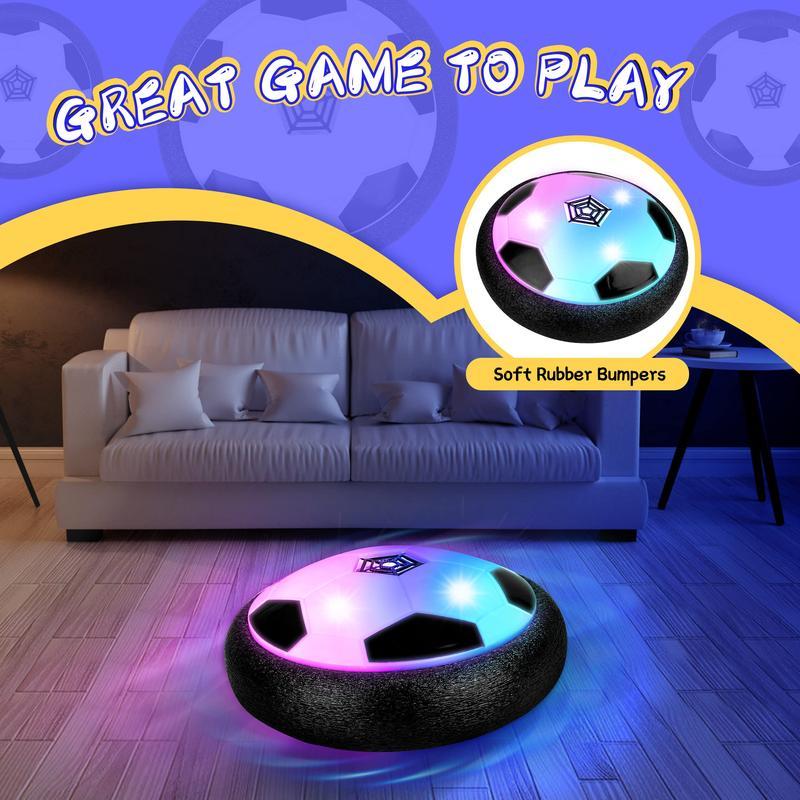 Two Pieces Indoor Hover Soccer Ball Game - LED Light Up Floating Ball for Kids, Perfect Birthday Present