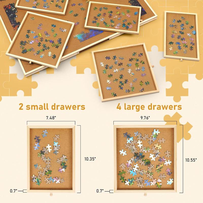 1000-Piece Rotating Puzzle Board with Drawers, Ideal Birthday Gift for Boys and Girls，23