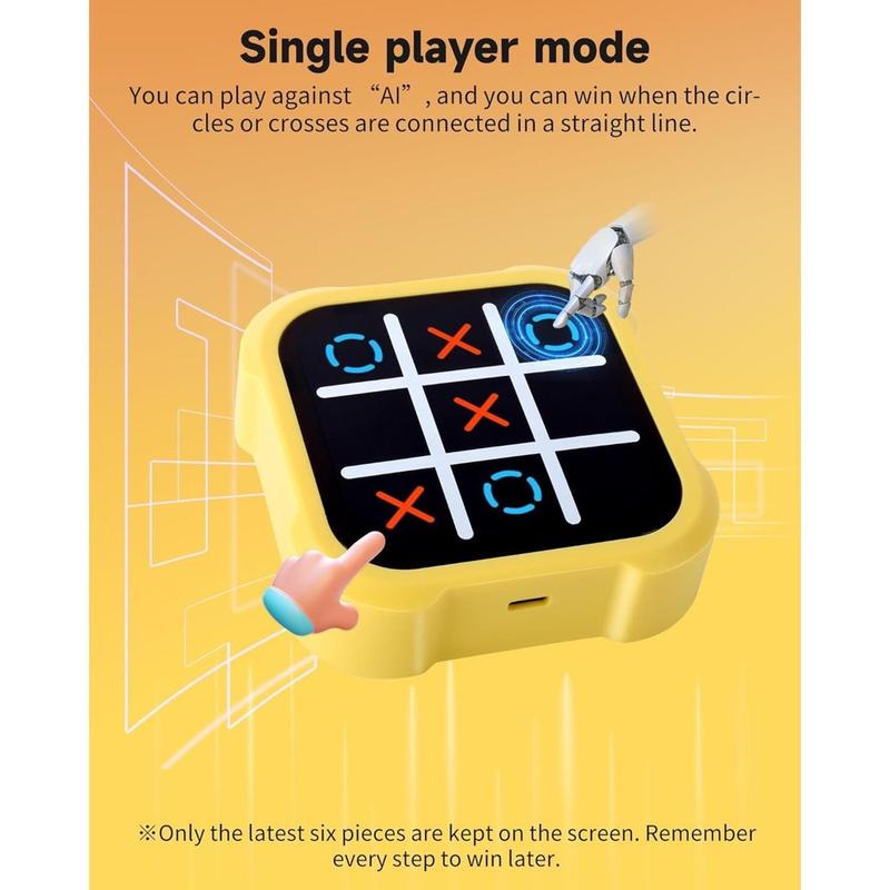 Funny Portable Electronic Rechargeable Tic-Tac-Toe Chessboard - Educational Board Game for Home & Office Recreation,2024 christmasa ornament,2024 fashion trends