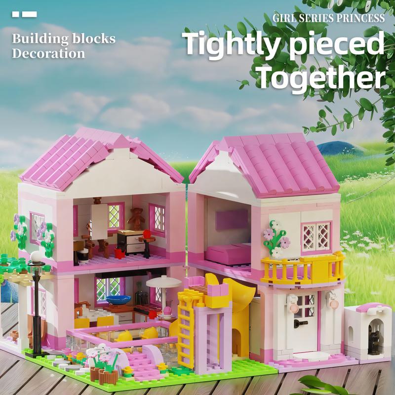 Friends House Building Sets, Villa House Building Blocks Toy，at Home Alone Building Toys for Girls, 1523 Pieces Mini Bricks construction pvc free