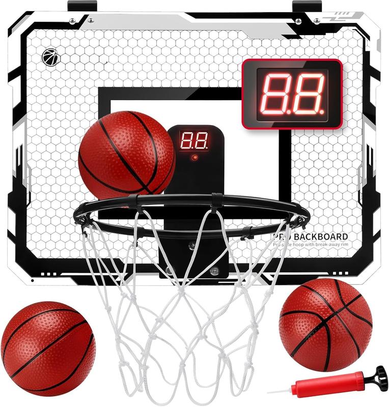 Basketball Hoop Indoor Mini Basketball Hoop with 3 Balls, Indoor Basketball for Door Score Basketball Hoop for  and Adults