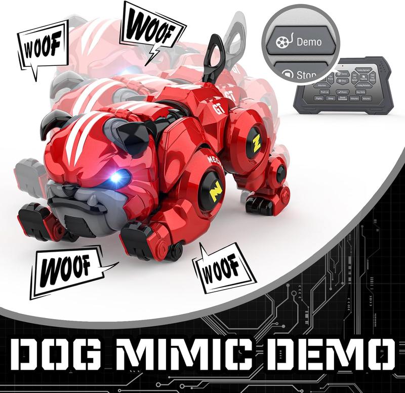 Robot Dog for Kids, Remote Control Robot Rechargeable Programing Stunt Robo Dog with Sing, Dance, Touch Function, Robotic Dog Toy for Boys Ages 5 6 7 8 9 10+ Birthday Gifts, Red