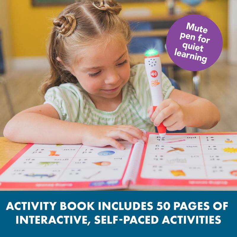 Educational Insights Hot Dots Let's Learn Kindergarten Reading - Learn Spelling & Reading Workbook with Interactive Pen, Ages 5+